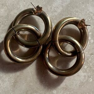 Brand New Kith gold Laura Lombardi Interlock Earrings Gold